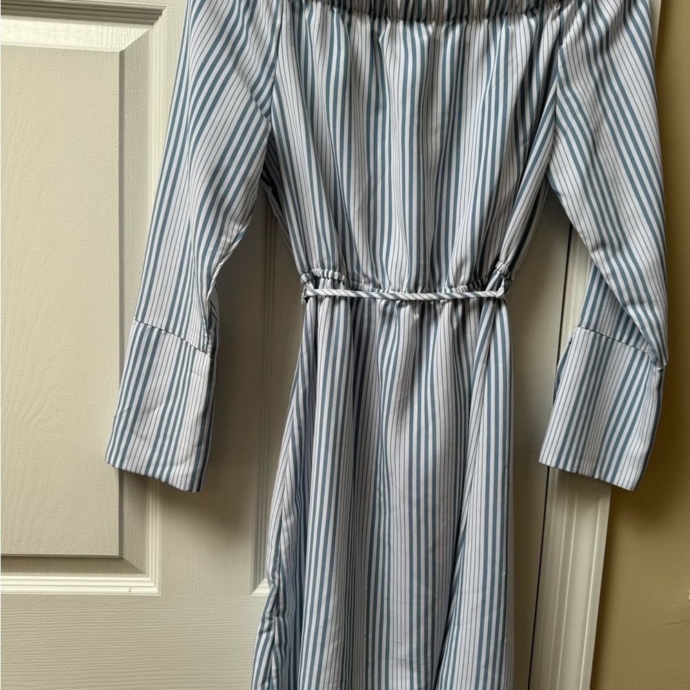 Striped Blue and White Summer Dress - Women’s | Size Medium